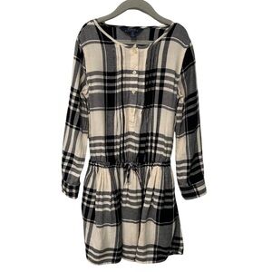 Polo Ralph Lauren Big Large Plaid Cotton
Shirtdress Cream And Black Size 6X
